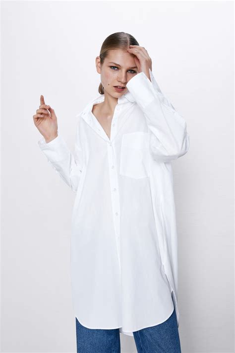 zara oversized white shirt.